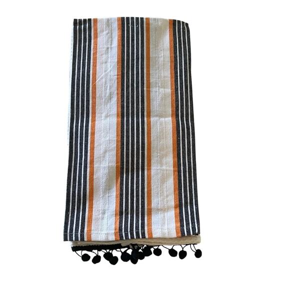 Witches Brew Halloween Kitchen Towels Set of 2 Cotton Blend 16x28 Spiders Stripe - Picture 2 of 4